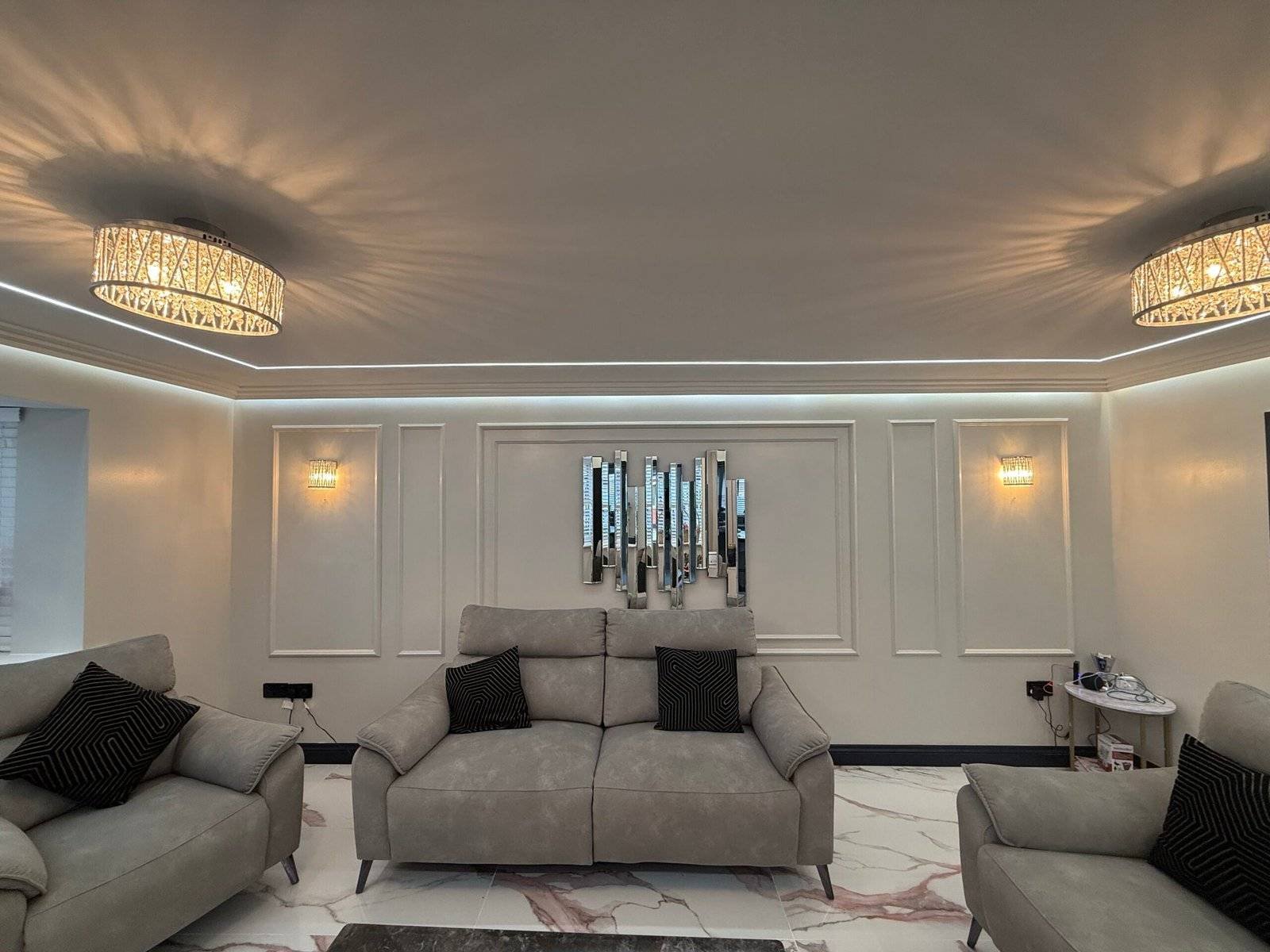 Luxury home renovation and improvement services in Birmingham and the West Midlands by Elite Build, featuring kitchen fitting, bathroom renovation, bespoke wardrobes, media walls, feature walls, garage conversions, and high-quality interior refurbishment.